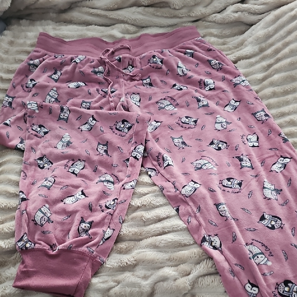 Secret Treasures Pink Owl Print Women's Pajama Bottoms